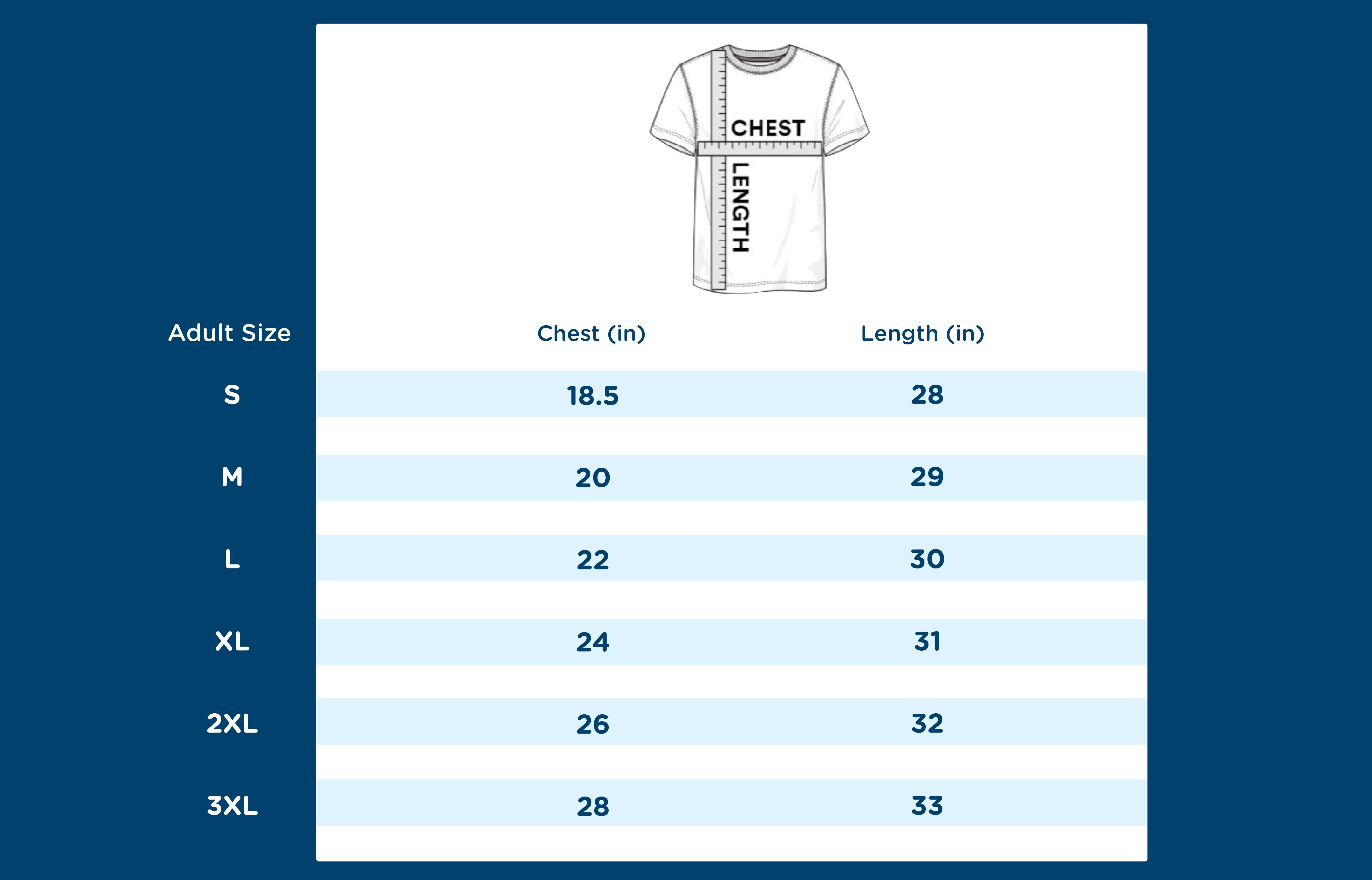 Merch Sizing Chart