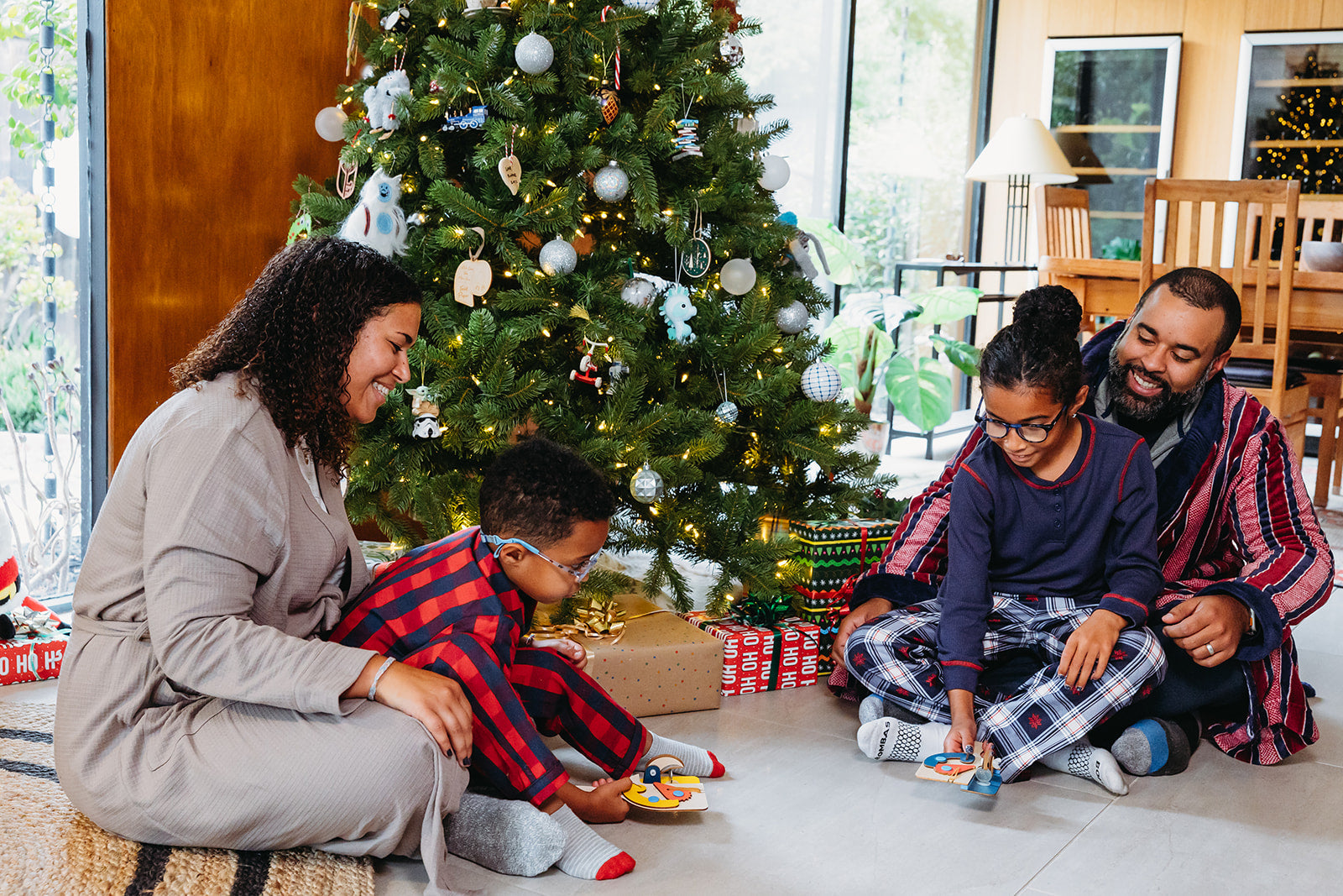 Family Opening Presents