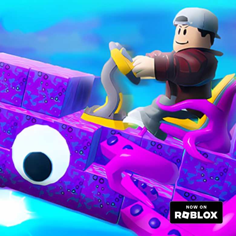 Screenshot from the CrunchLabs Roblox Experience - Mark Rober Flying an Octopus Ship